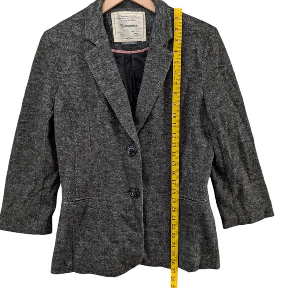 Cartonnier Anthropologie Blazer Jacket Womens Grey Single Breasted 2 Button Sz L - Picture 6 of 14